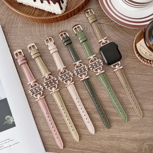 Luxury leather Apple Watch strap